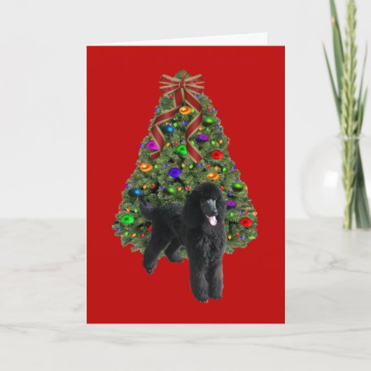 Poodle Christmas Kaart Tree (Voorkant)
