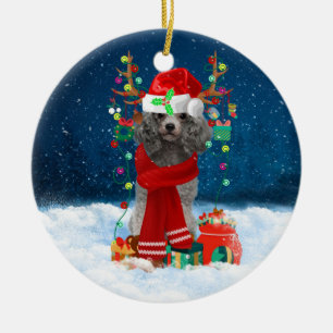 Poodle Christmas Keramisch Ornament