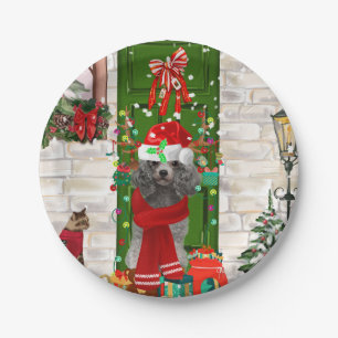 Poodle Christmas Papieren Bordje