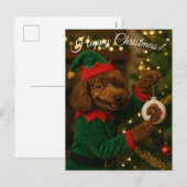 Poodle Christmas postcard Feestdagenkaart (Voorkant / Achterkant)