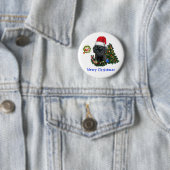 Poodle Christmas Ronde Button 5,7 Cm (In situ)