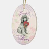 Poodle Coeur Maman Ornement céramique (Gauche)