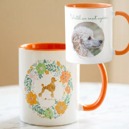 Poodle Custom Memorial Floral Mug with Photo Mok