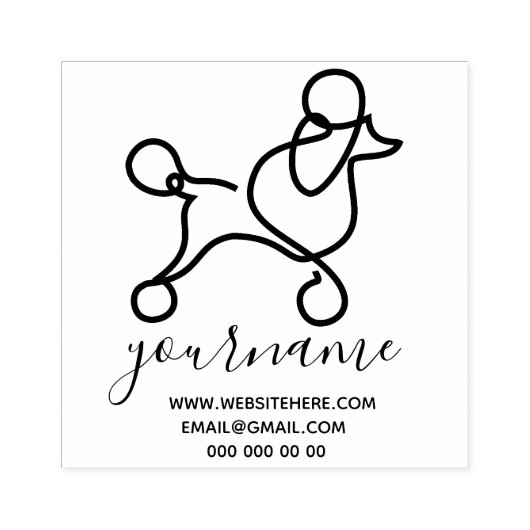 Poodle cute hond rubberstempel (Afrduk)
