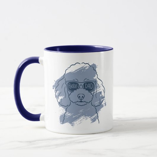 Poodle Dad Mug – Custom Name Dog Lover Gift (Gauche)