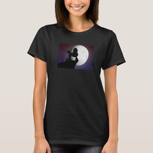 poodle dog and moon t-shirt (Voorkant)
