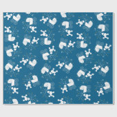 Poodle Dog Baby shower Puppy Blue Boy Cadeaupapier (Vlak)