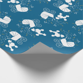 Poodle Dog Baby shower Puppy Blue Boy Cadeaupapier