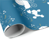 Poodle Dog Baby shower Puppy Blue Boy Cadeaupapier (Rol Hoek)