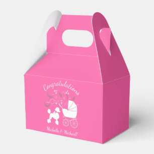 Poodle Dog Baby shower Puppy Pink Girl Bedankdoosjes