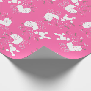 Poodle Dog Baby shower Puppy Pink Girl Cadeaupapier