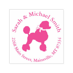 Poodle Dog Baby shower Puppy Pink Girl Zelfinktende Stempel