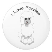 Poodle Dog Design Keramische Knop (Voorkant)