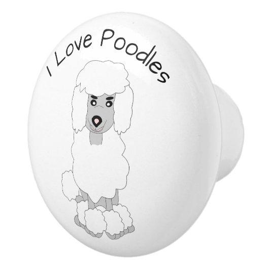 Poodle Dog Design Keramische Knop (Rechts)