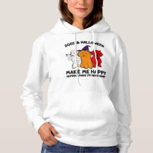Poodle Dog Dogs en Halloween maken me gelukkig Poo Hoodie