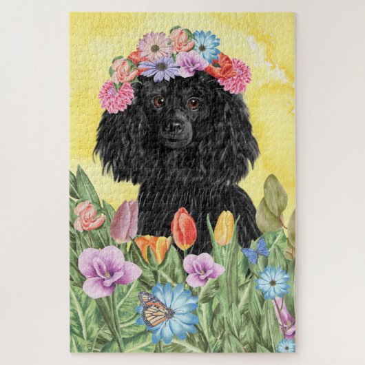 poodle Dog Flowers Legpuzzel (Verticaal)