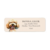 Poodle Dog gepersonaliseerd adres Etiket (Voorkant)