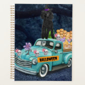 Poodle Dog Halloween Truck Scary Night Planner (Voorkant)