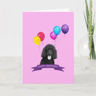 Poodle Dog Happy Birthday Wenskaart Kaart