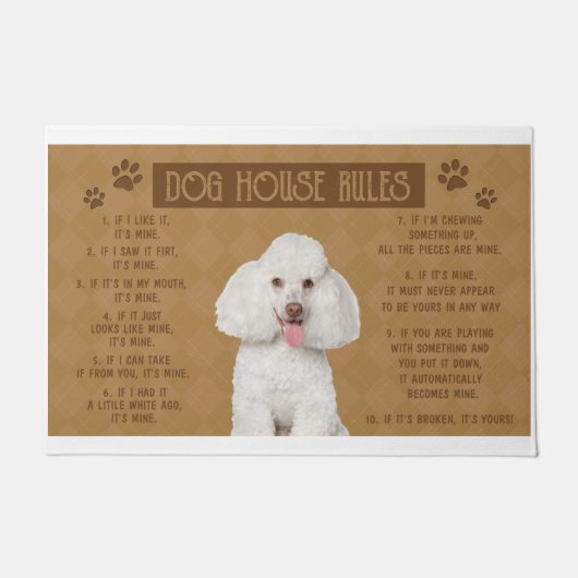 Poodle Dog House regels, als het gebroken, het is  Deurmat (Voorkant)