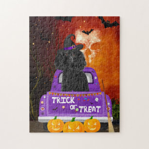 Poodle Dog in Halloween Truck Legpuzzel