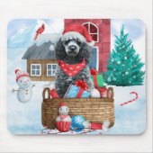 Poodle Dog in sneeuwkerstmis Muismat (Voorkant)
