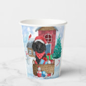 Poodle Dog in sneeuwkerstmis Papieren Bekers (Achterkant)