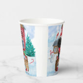 Poodle Dog in sneeuwkerstmis Papieren Bekers (Rechts)