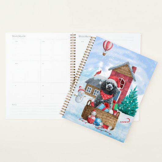 Poodle Dog in sneeuwkerstmis Planner (Display)