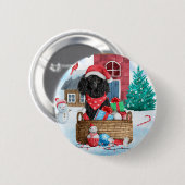 Poodle Dog in sneeuwkerstmis Ronde Button 5,7 Cm (Voorkant /achterkant)
