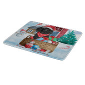 Poodle Dog in sneeuwkerstmis Snijplank (Hoek)