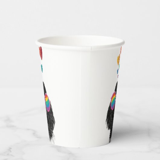 Poodle Dog met Hearts Valentijnsdag Papieren Bekers (Rechts)