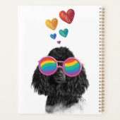 Poodle Dog met Hearts Valentijnsdag Planner (Achterkant)