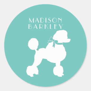 Poodle Dog Puppy French Ronde Sticker