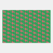 Poodle Dog Schattige Silhouet Groen Merry Woofmas Inpakpapier Vel (Voorkant 3)