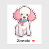 Poodle Dog Super Cute   Sticker (Vel)