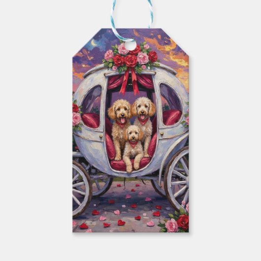 Poodle Dog Valentine's Day  Cadeaulabel (Voorkant)