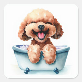 Poodle Dog Vierkante Sticker