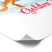 Poodle d'or Poster de vacances Happy dog aime la n (Coin)