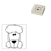 poodle face art stamp 	rubberstempel (Gestempeld)