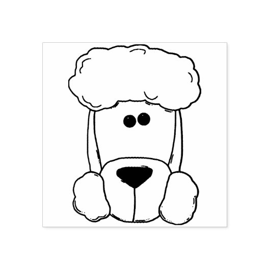 poodle face art stamp rubberstempel (Afrduk)