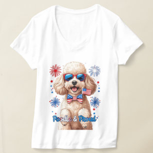 Poodle & Fier - T-shirt 4 juillet chien