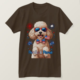 Poodle & Fier - T-shirt 4 juillet chien