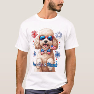 Poodle & Fier - T-shirt 4 juillet chien