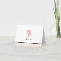 Poodle Français Personnalisé Plié Merci Cartes