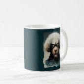 Poodle gedraaid als superheld Dog Koffiemok (Voorkant rechts)