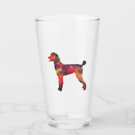 Poodle Geo Silhouette Multi Glas (Voorkant)