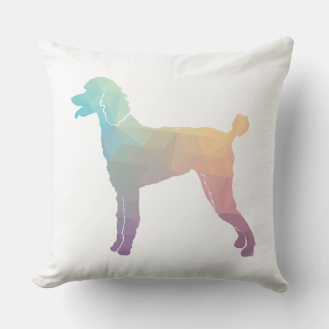 Poodle Geo Silhouette Pastel Kussen (Voorkant)