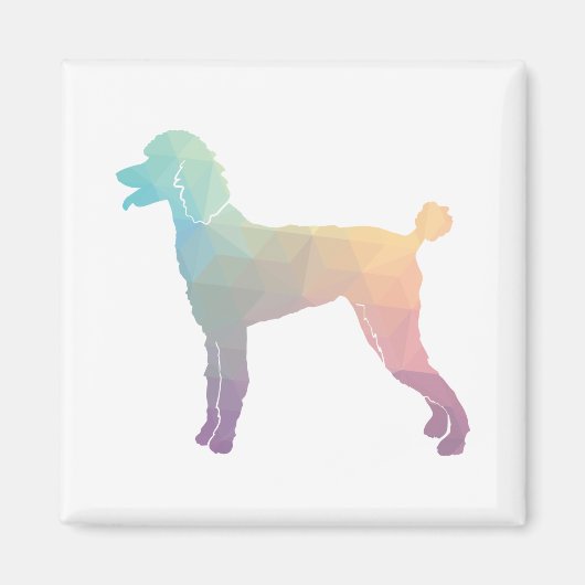 Poodle Geo Silhouette Pastel Magneet (Voorkant)