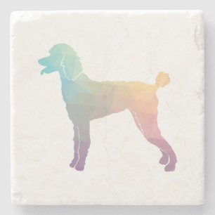Poodle Geo Silhouette Pastel Stenen Onderzetter